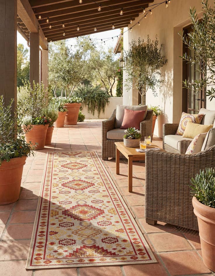 Detail image of 2' 7 x 12'  Washable Baja Indoor / Outdoor Runner Rug