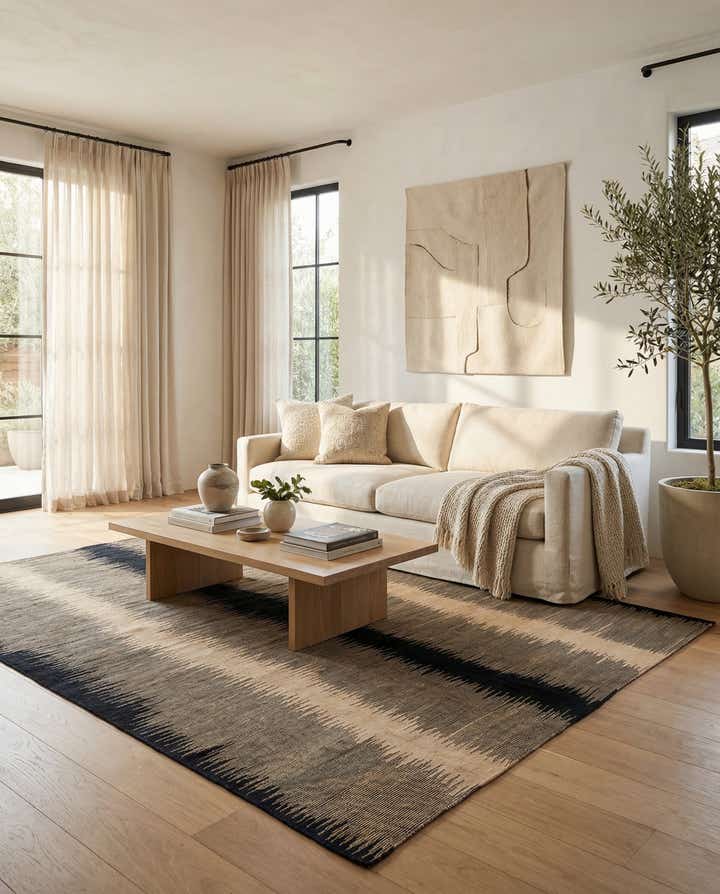 210cm x 290cm Hand Woven Kilim Modern Wool Rug