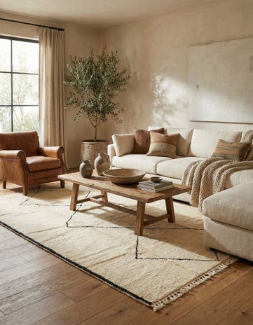 6' x 9' 8 Hand Knotted Moroccan Wool Rug