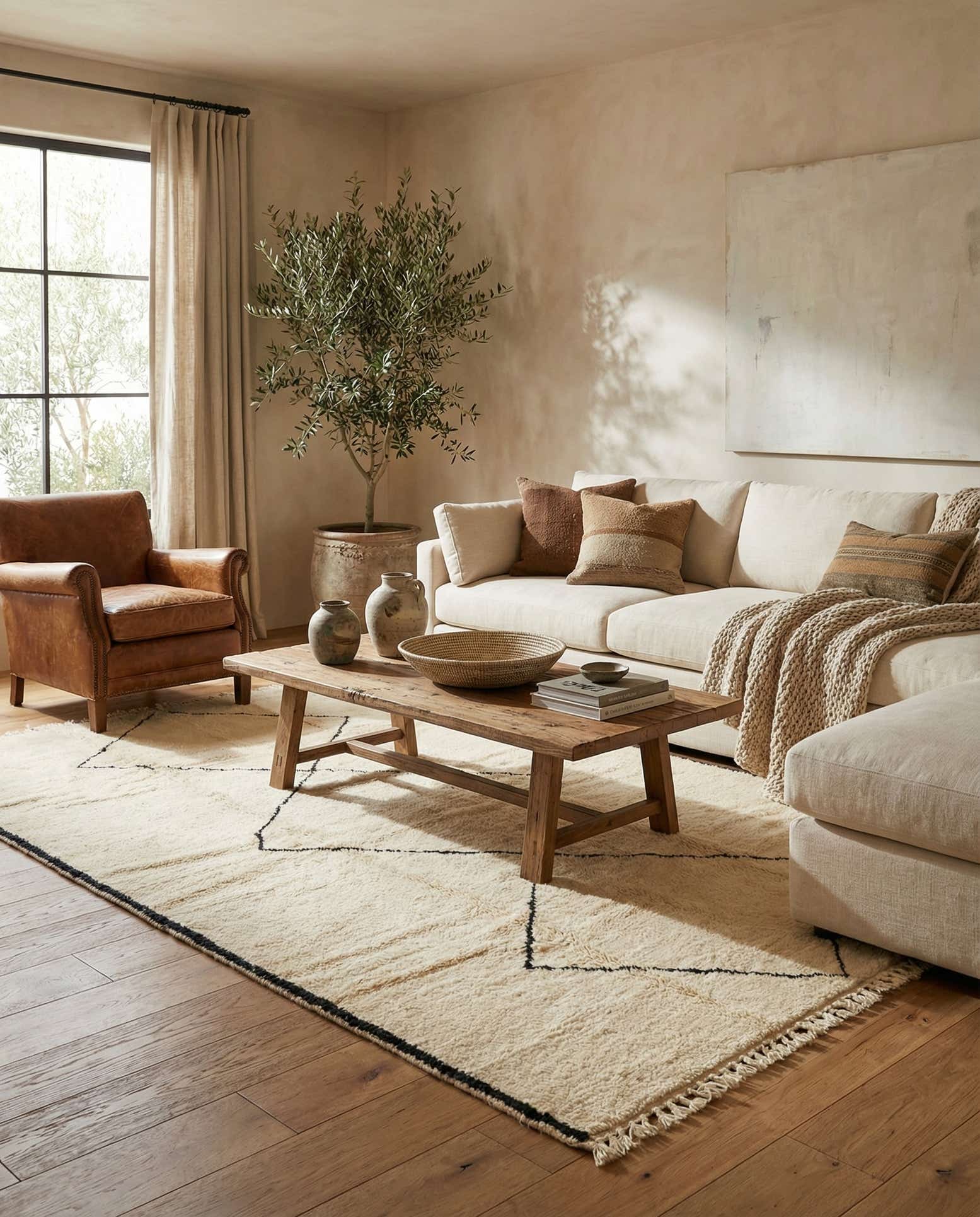 6' x 9' 8 Hand Knotted Moroccan Wool Rug