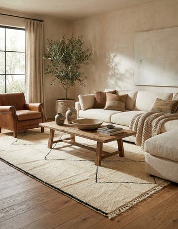 6' x 9' 8 Hand Knotted Moroccan Wool Rug