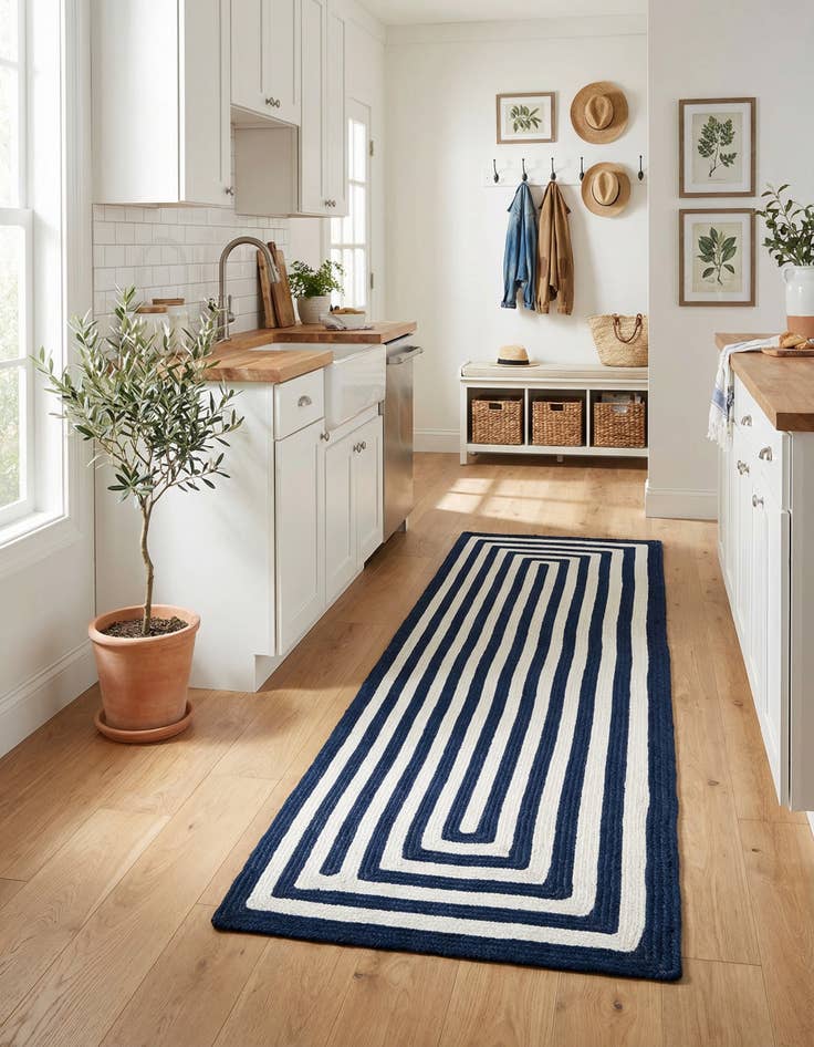 Detail image of 2' x 6' 1  Hand Woven Eco Verse   Washable Indoor / Outdoor Runner Rug