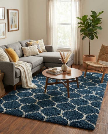  9' x 12' Lattice Shag Rug