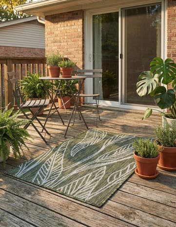 2' x 3' Easy-Clean Botanical Indoor / Outdoor Rug