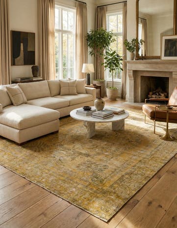 9' 2 x 12' 5 Hand Knotted Ultra Vintage Persian Wool Rug