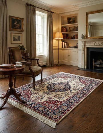3' 4 x 5' 4 Hand Knotted Isfahan Oriental Wool Rug