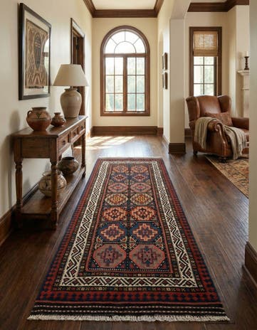 4' 1 x 10' 6 Kilim Wool Runner Rug