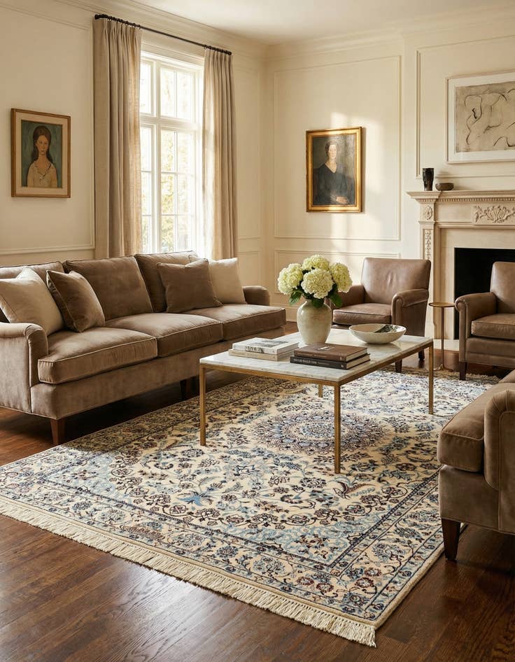 Detail image of  3' 4 x 4' 8 Nain Rug