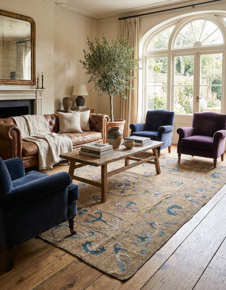 Detail image of 5' 1 x 6' 5  Hand Woven Kilim Suzani Wool Rug