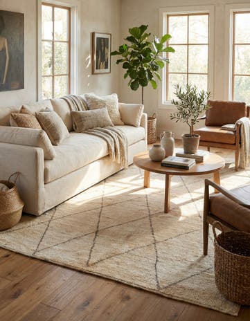 5' 8 x 8' 3 Hand Knotted Moroccan Wool Rug