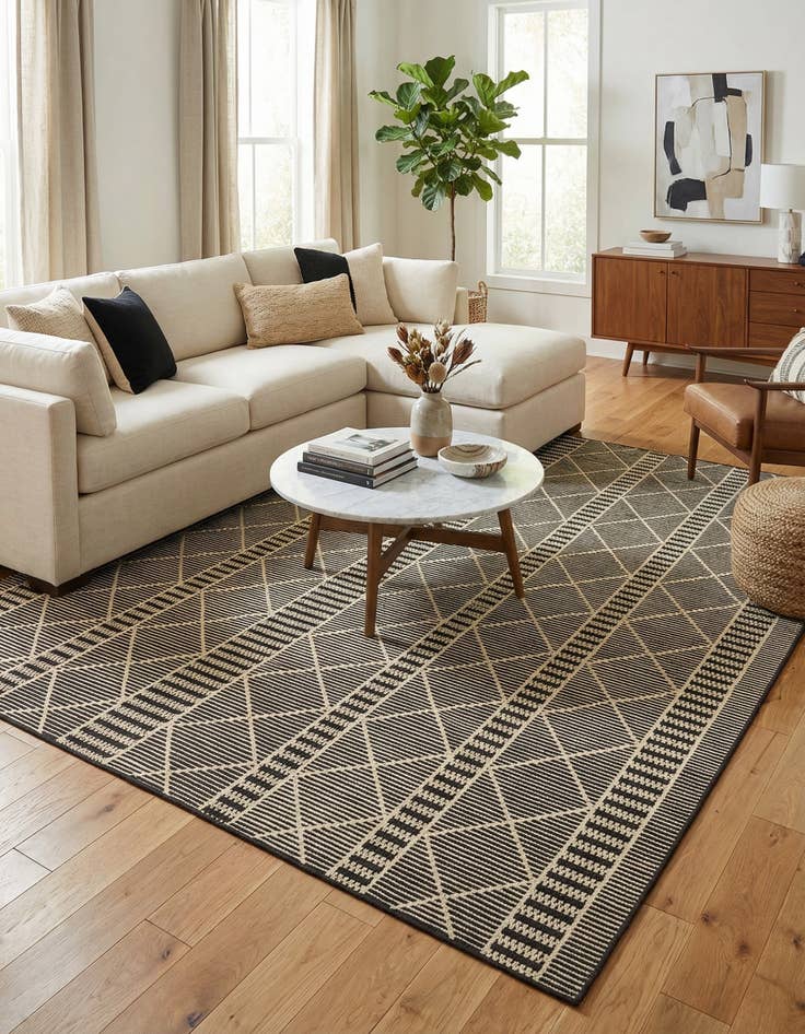 Detail image of  10' x 10'  Washable Lattice Indoor / Outdoor Square Rug