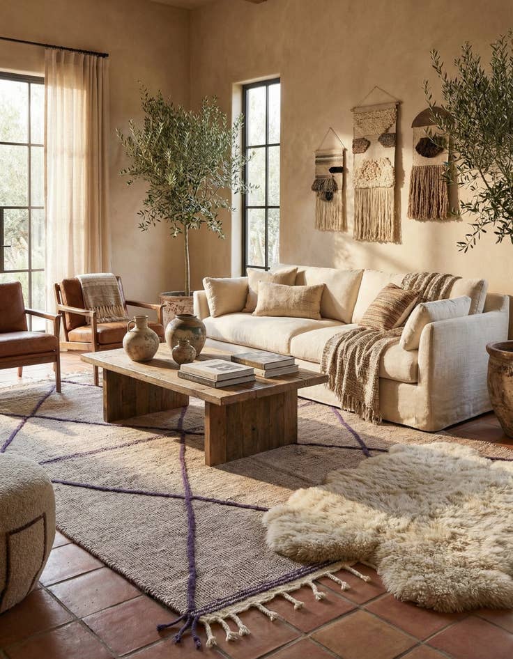 Detail image of 6' 7 x 9' 8  Hand Knotted Moroccan Wool Rug