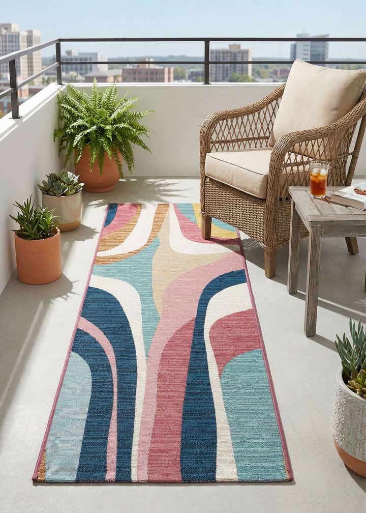 2' x 6' Easy-Clean Modern Indoor / Outdoor Runner Rug