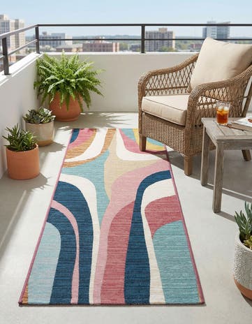 2' x 6' Easy-Clean Modern Indoor / Outdoor Runner Rug
