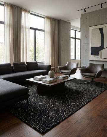 7' 11 x 9' 11 Modern Manshu Wool Rug