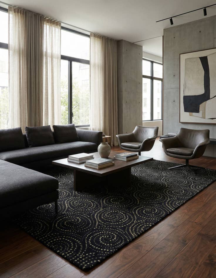 Detail image of 7' 11 x 9' 11 Modern Manshu Wool Rug