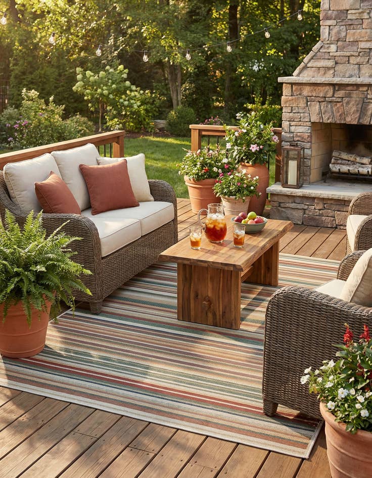 Detail image of 7' 10 x 10' Easy-Clean Baja Indoor / Outdoor Rug