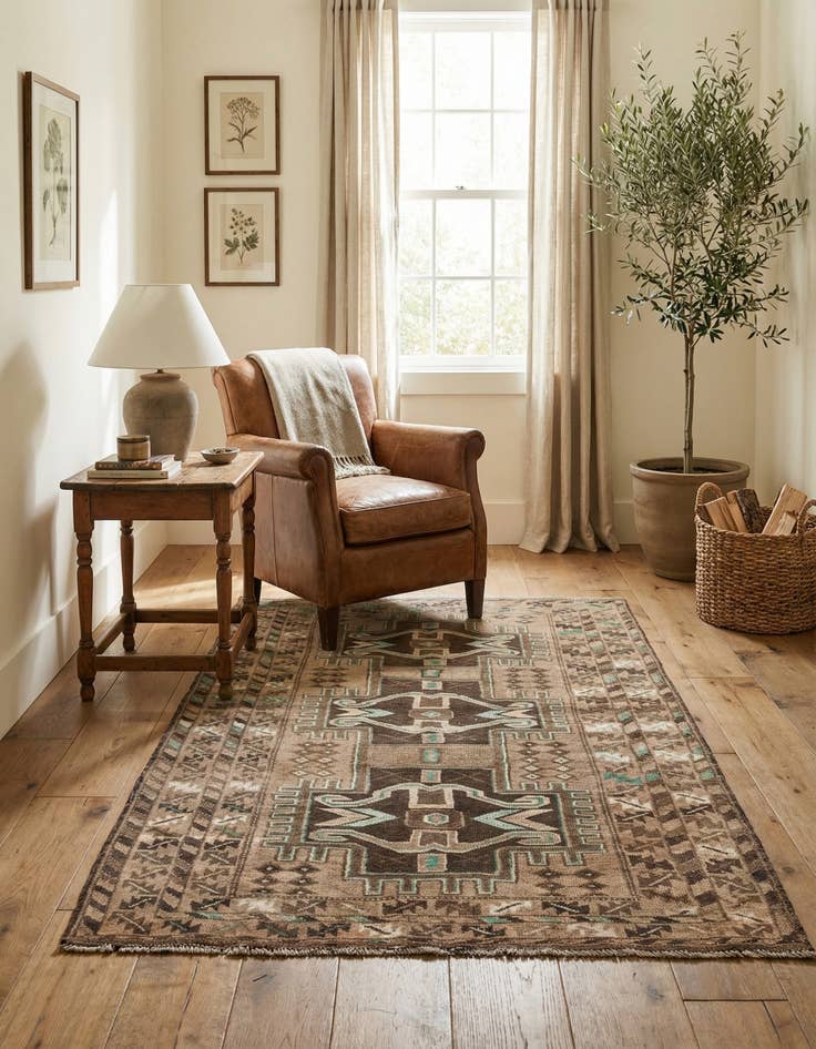 Detail image of 3' 5 x 6' 5  Hand Knotted Ultra Vintage Persian Wool Rug