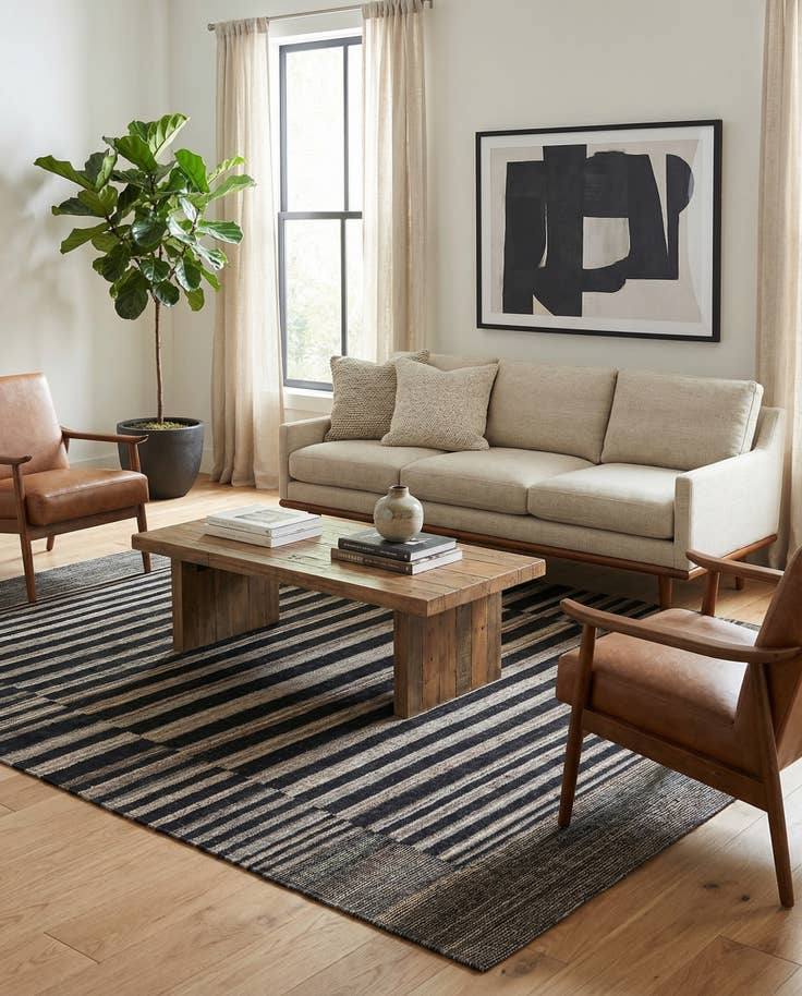 Detail image of 5' 4 x 6' 2 Hand Woven Kilim Modern Wool Rug