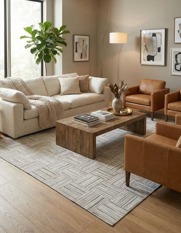 4' 11 x 8' 2 Cowhide Stocks Rug