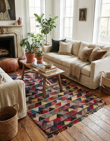 6' 1 x 9' 4 Hand Knotted Moroccan Wool Rug