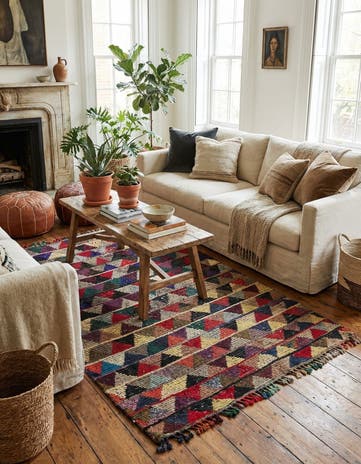 6' 1 x 9' 4 Hand Knotted Moroccan Wool Rug