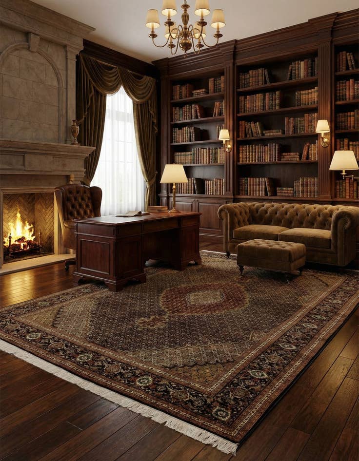 Detail image of 6' 9 x 9' 6  Hand Knotted Tabriz Persian Rug