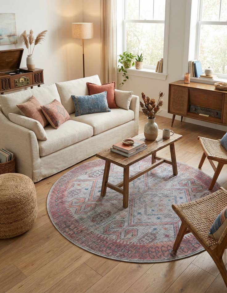 Detail image of  7' 10 x 7' 10  Washable Sisu Round Rug