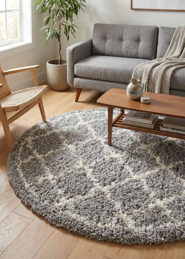 5' x 5' Infinity Shag Round Rug