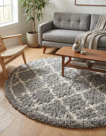 5' x 5' Infinity Shag Round Rug