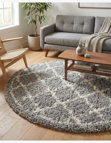 5' x 5' Infinity Shag Round Rug