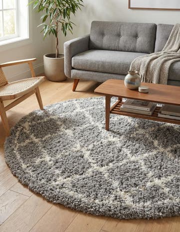 5' x 5' Infinity Shag Round Rug