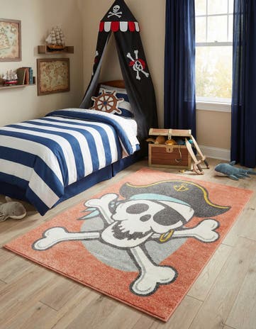 3' 11 x 5' 11 Pirate Whimsy Kids Rug