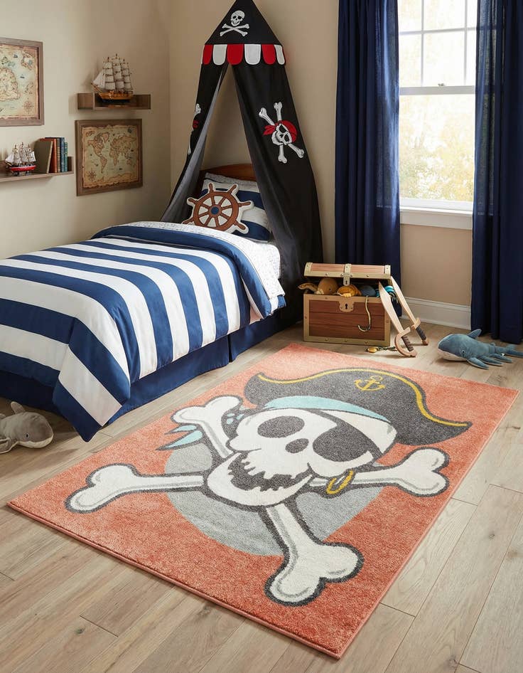 Detail image of 3' 11 x 5' 11 Pirate Whimsy Kids Rug