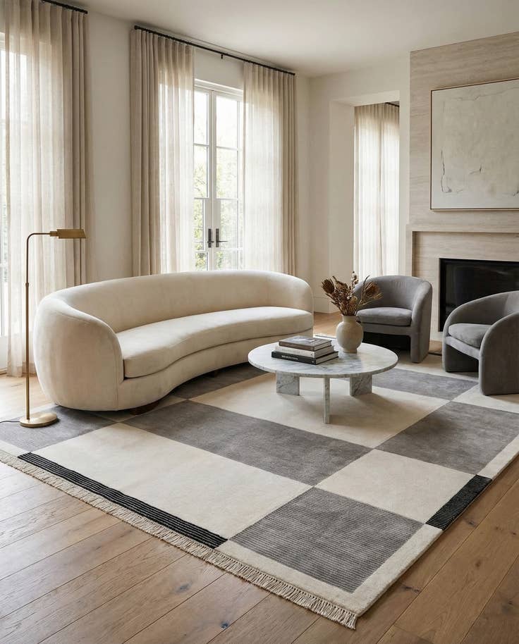 Detail image of 7' 10 x 9' 11 Hand Knotted Darya Wool Rug