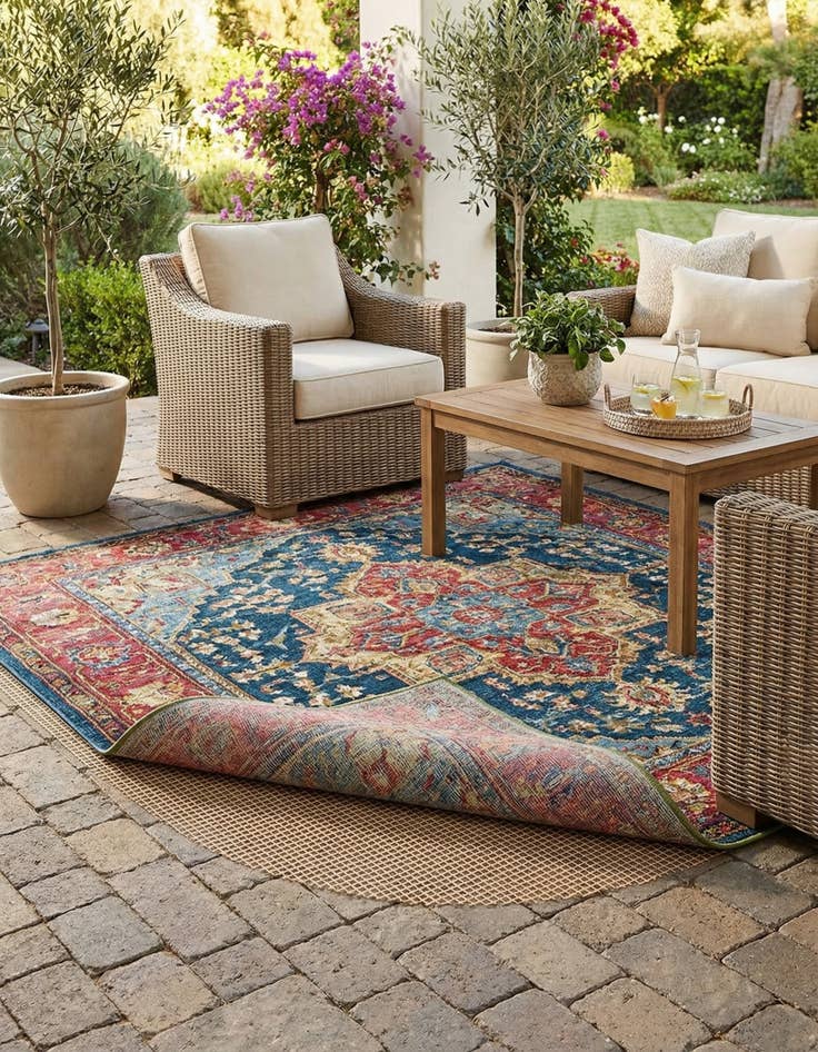 Detail image of 5' x 7' 10 Oval Outdoor Rug Pad