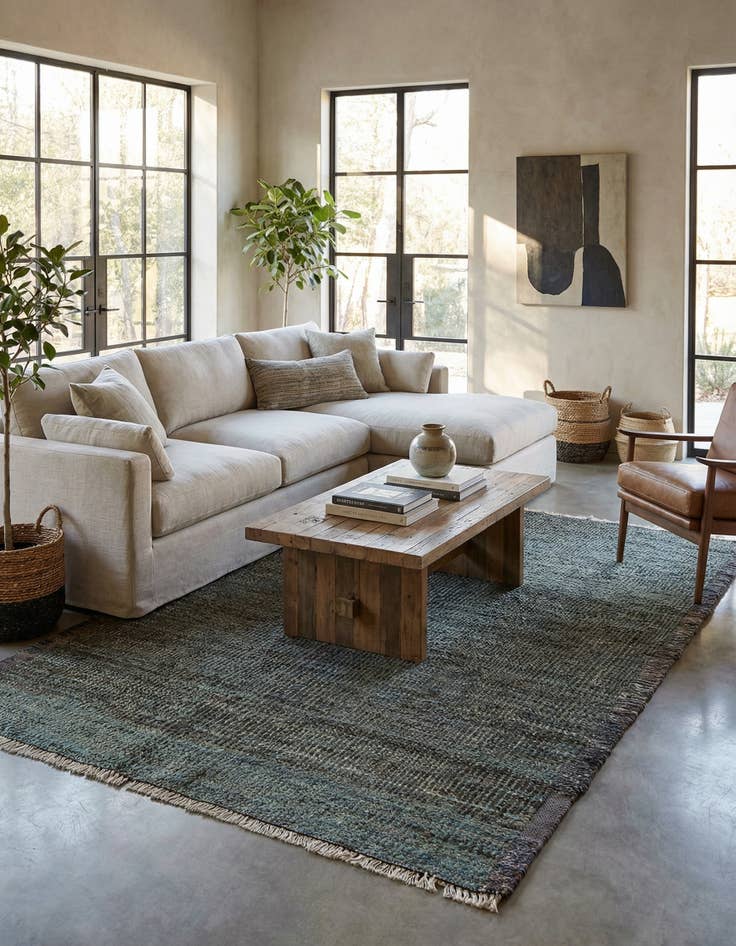 Detail image of  6' 4 x 9' 6  Hand Knotted Moroccan Wool Rug