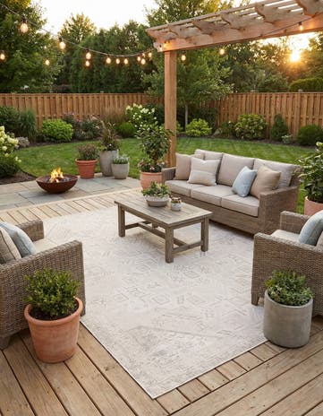 9' x 12' Easy-Clean Aztec Indoor / Outdoor Rug