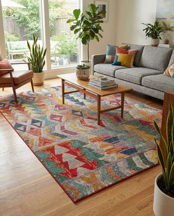 6' x 9' Easy-Clean Modern Indoor / Outdoor Rug