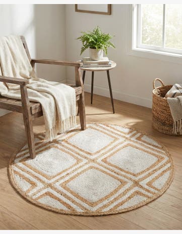3' x 3' Handmade Braided Jute Round Rug