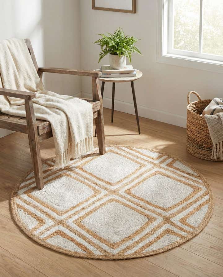 3' x 3' Handmade Braided Jute Round Rug