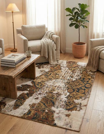 4' x 5' 10 Hand Knotted Ultra Vintage Persian Wool Rug