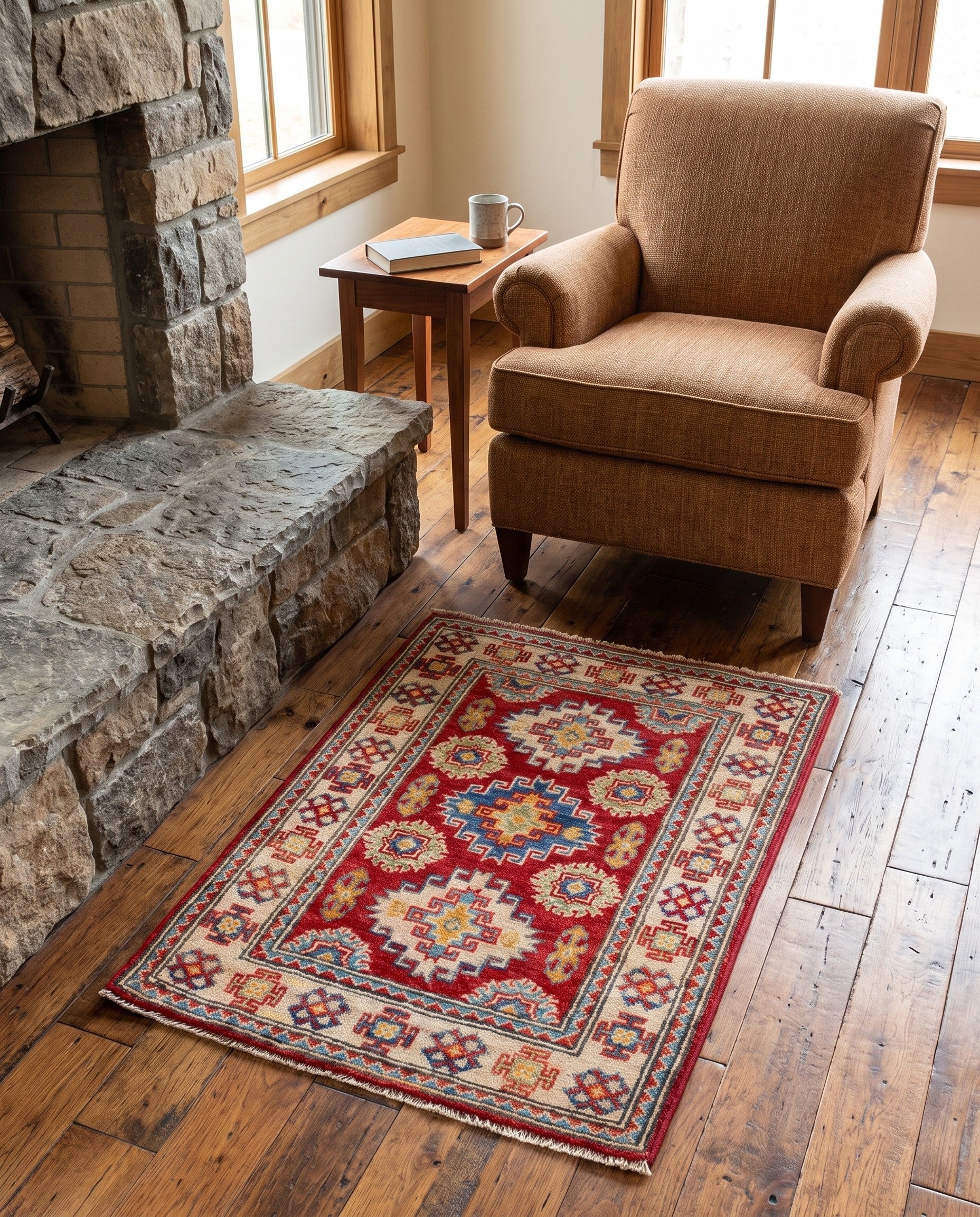 2' 1 x 3' Hand Knotted Kazak Rug