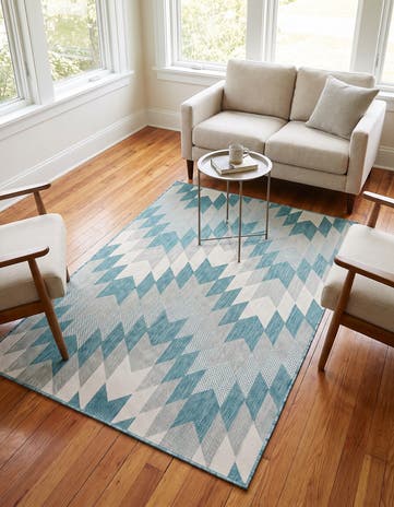 4' x 6' Easy-Clean Modern Indoor / Outdoor Rug