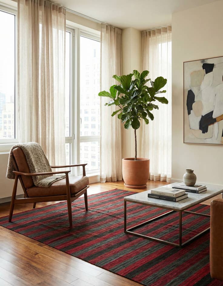 Detail image of 5' 5 x 9' 7  Hand Woven Kilim Modern Wool Rug