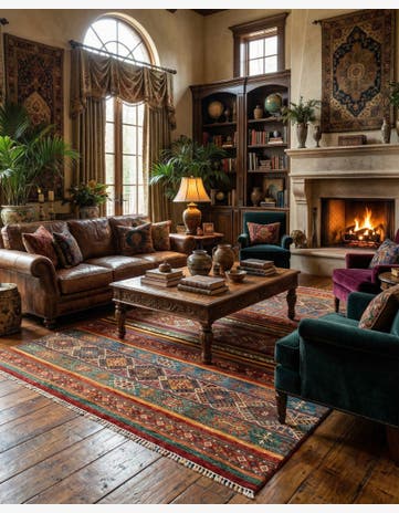 5' 8 x 8' Torkman Wool Rug