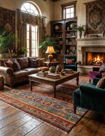 5' 8 x 8' Torkman Wool Rug