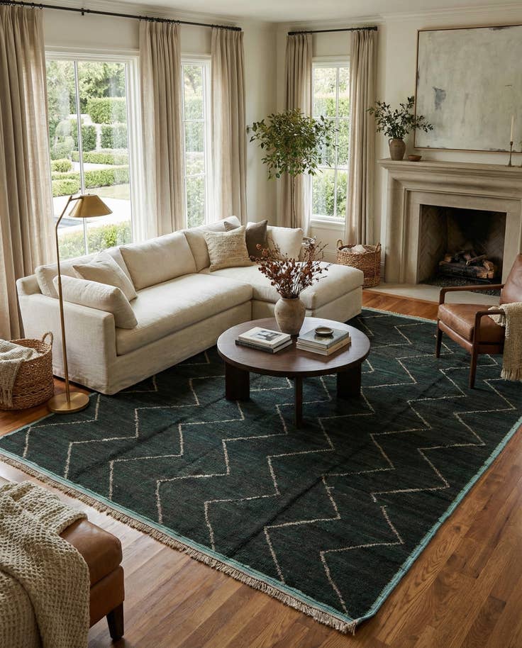 Detail image of 8' 10 x 12' 7 Hand Knotted Moroccan Wool Rug