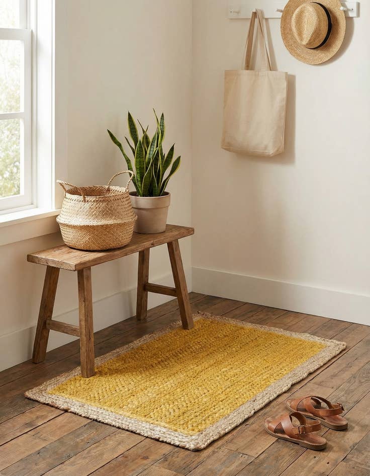 Detail image of 2' x 3' 1  Hand Braided Jute Rug