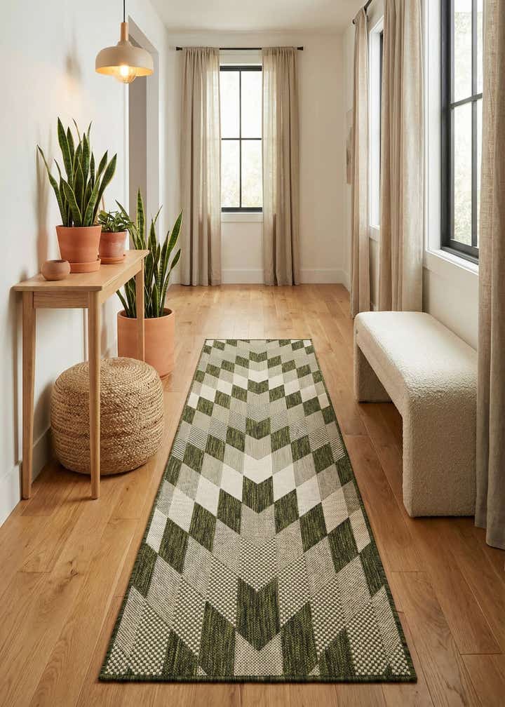 2' x 8' Easy-Clean Modern Indoor / Outdoor Runner Rug